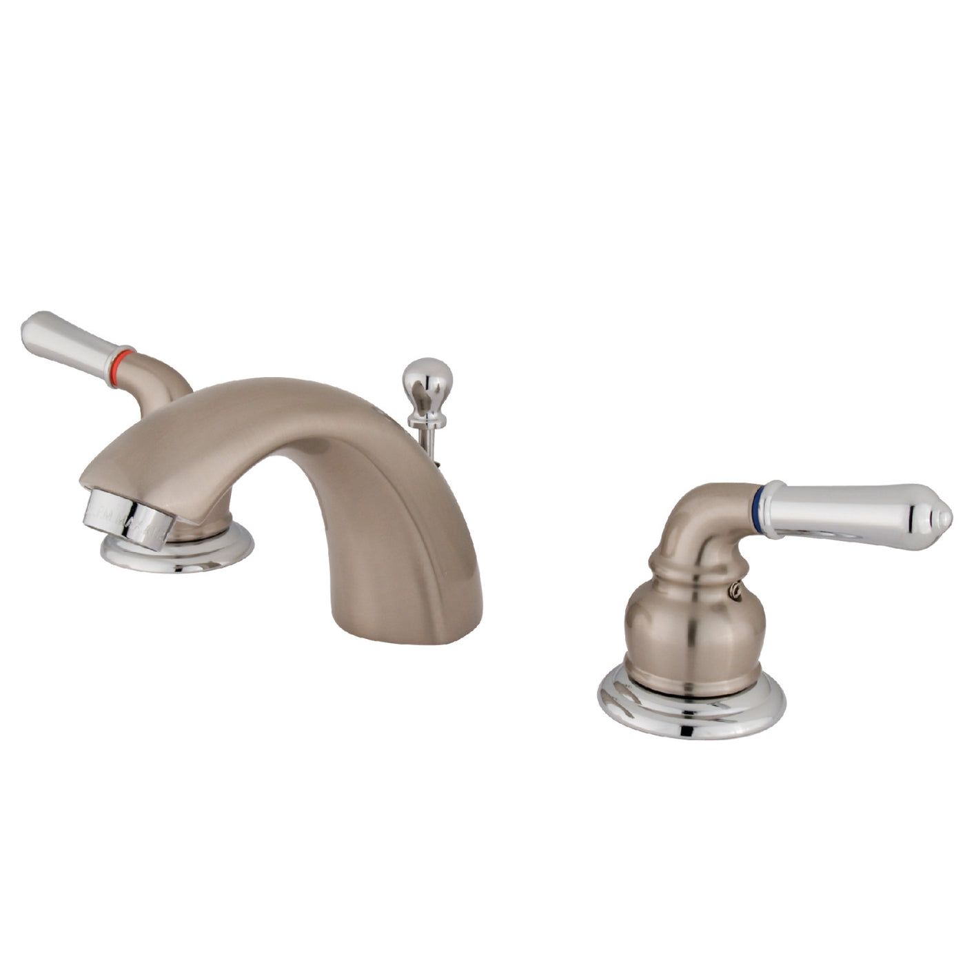 Elements of Design ES2957 Mini-Widespread Bathroom Faucet, Brushed Nickel/Polished Chrome