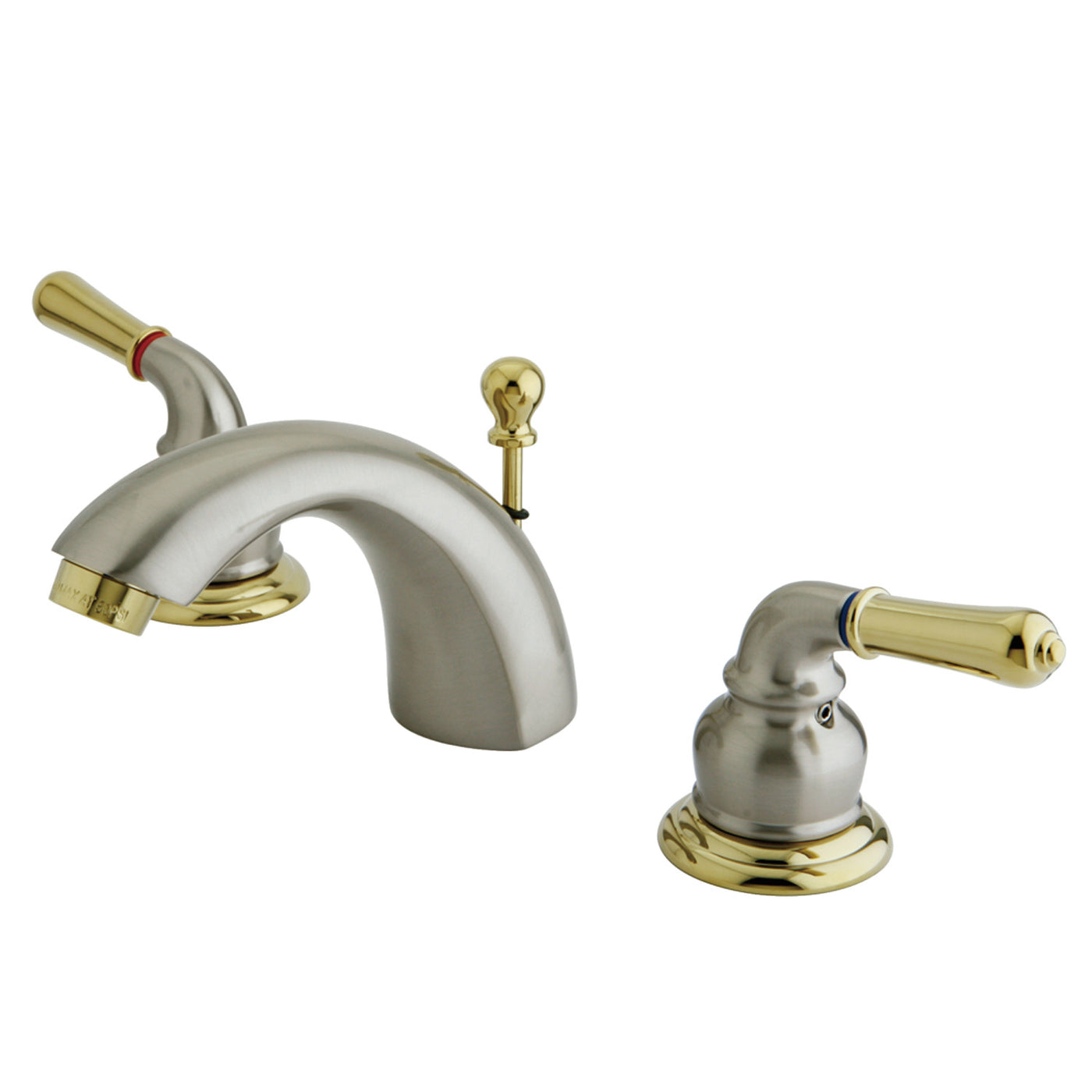 Elements of Design ES2959 Mini-Widespread Bathroom Faucet, Brushed Nickel/Polished Brass