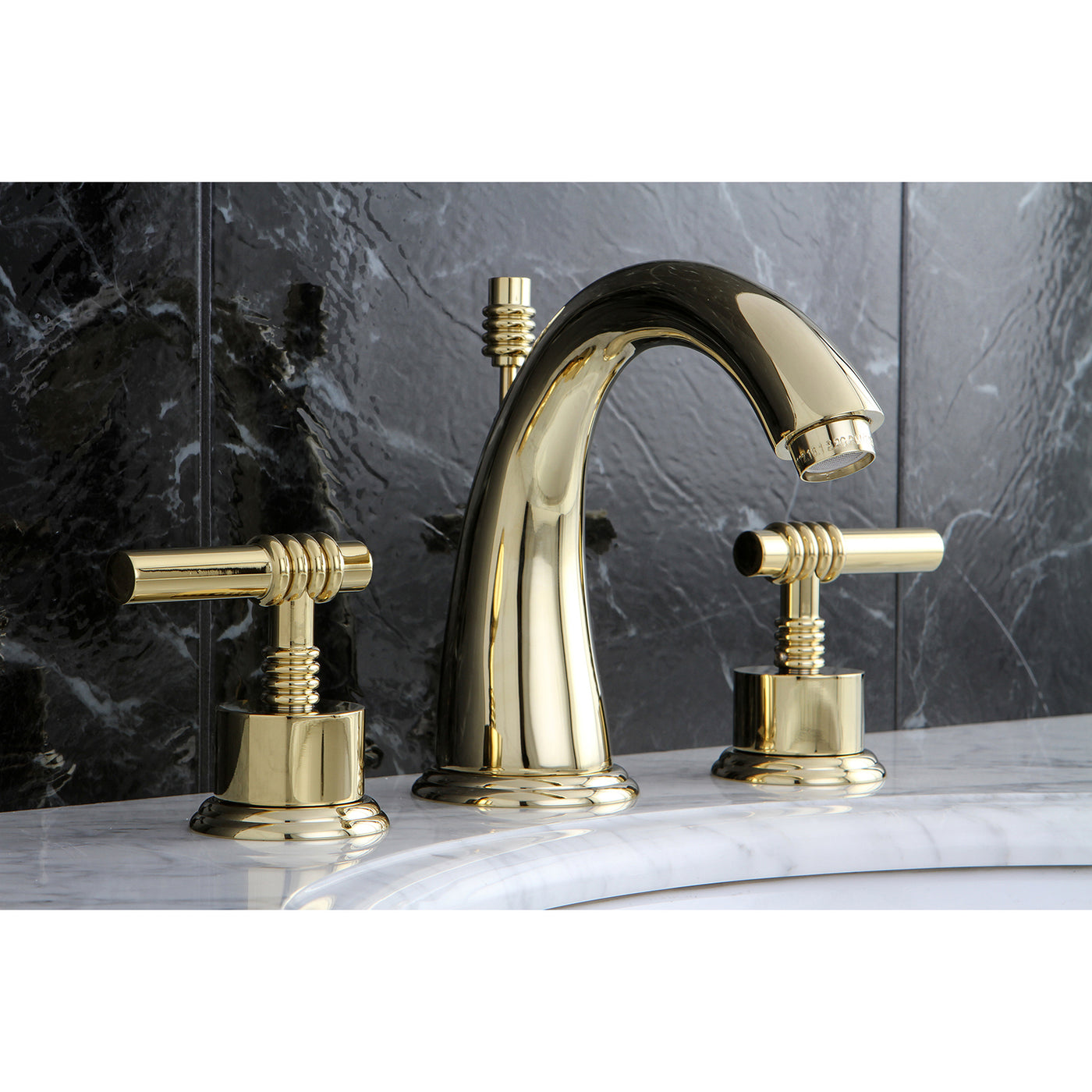Elements of Design ES2962ML Widespread Bathroom Faucet with Brass Pop-Up, Polished Brass