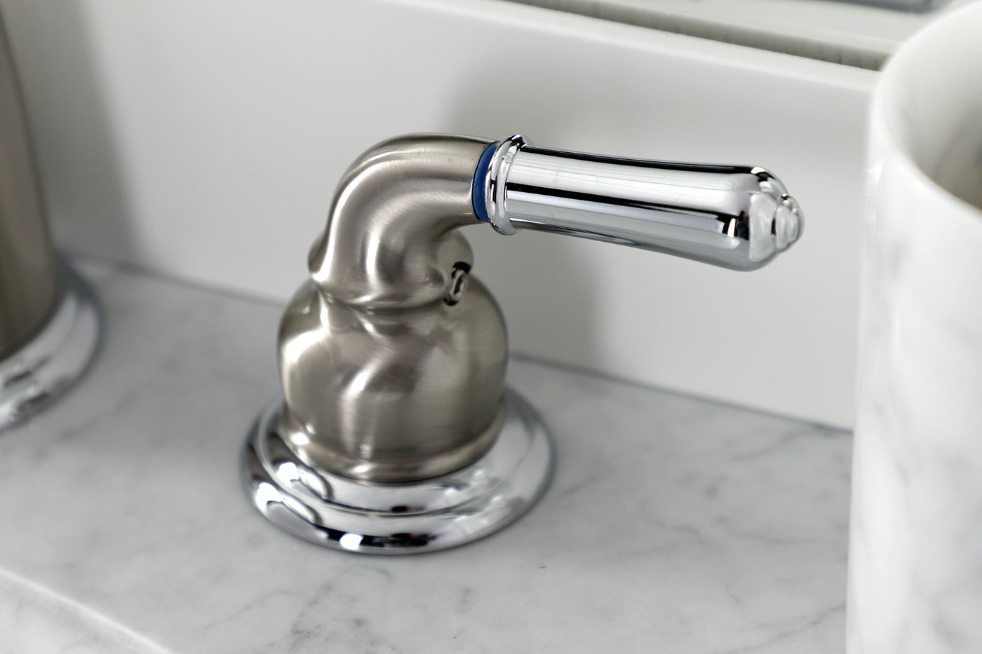 Elements of Design ES2967 Widespread Bathroom Faucet with Brass Pop-Up, Brushed Nickel/Polished Chrome