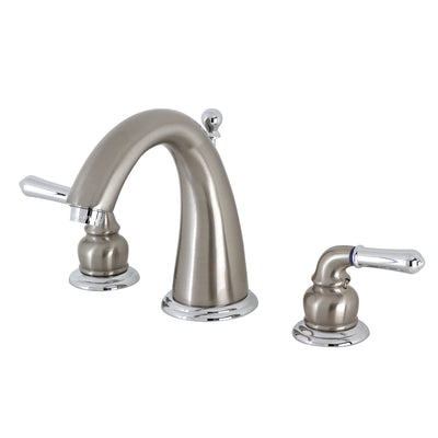 Elements of Design ES2967 Widespread Bathroom Faucet with Brass Pop-Up, Brushed Nickel/Polished Chrome