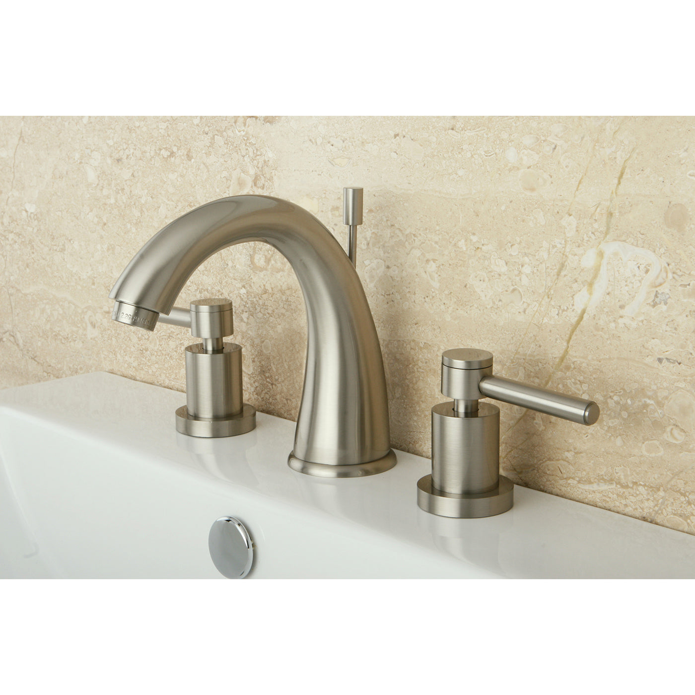 Elements of Design ES2968DL Widespread Bathroom Faucet with Brass Pop-Up, Brushed Nickel