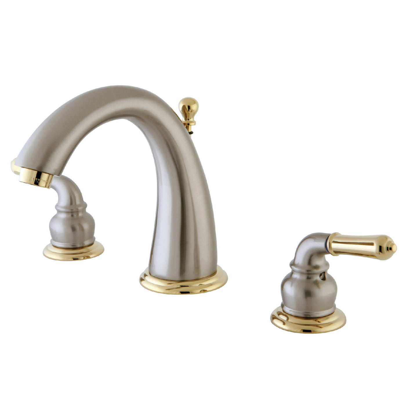 Elements of Design ES2969 Widespread Bathroom Faucet with Brass Pop-Up, Brushed Nickel/Polished Brass