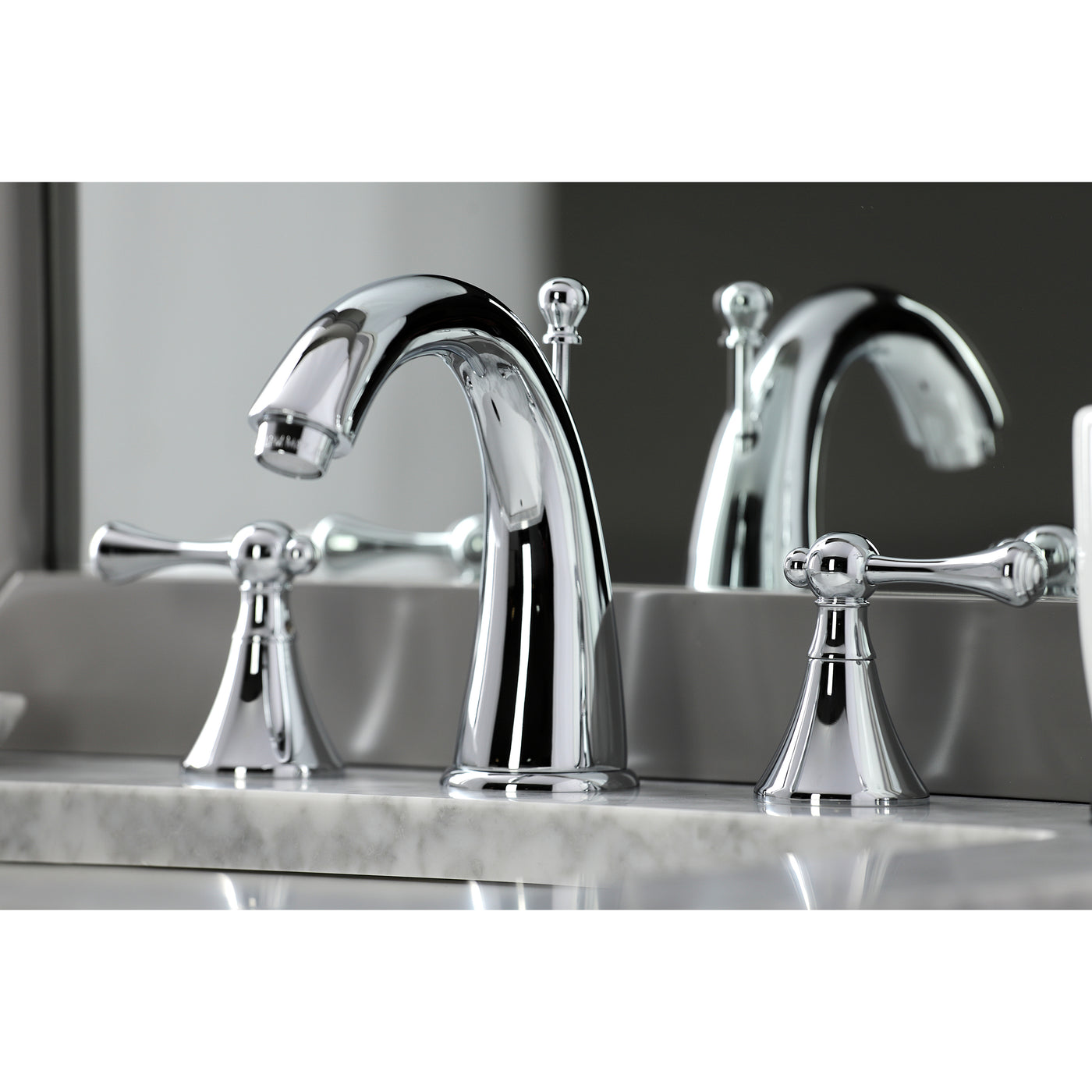 Elements of Design ES2971BL Widespread Bathroom Faucet with Brass Pop-Up, Polished Chrome