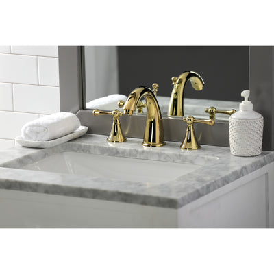 Elements of Design ES2972BL Widespread Bathroom Faucet with Brass Pop-Up, Polished Brass