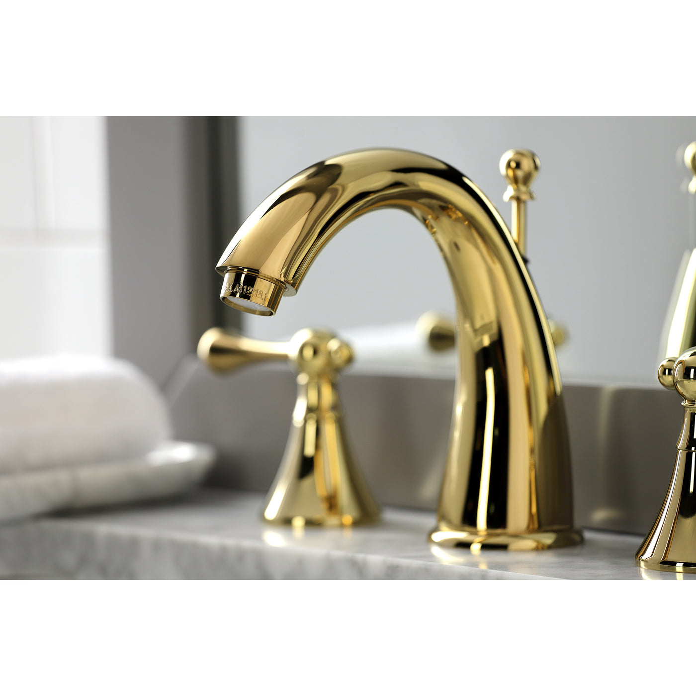 Elements of Design ES2972BL Widespread Bathroom Faucet with Brass Pop-Up, Polished Brass