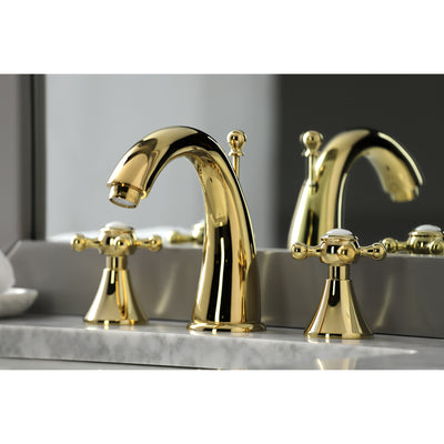 Elements of Design ES2972BX Widespread Bathroom Faucet with Brass Pop-Up, Polished Brass