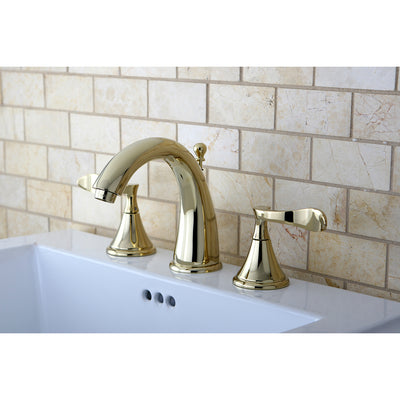 Elements of Design ES2972CFL Widespread Bathroom Faucet with Brass Pop-Up, Polished Brass