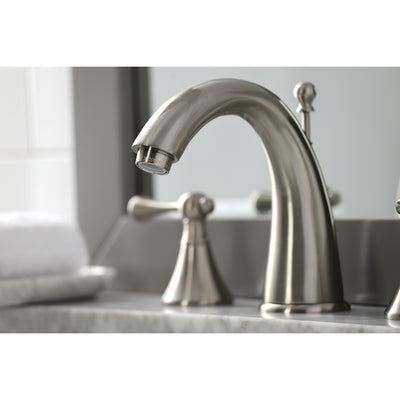 Elements of Design ES2978BL Widespread Bathroom Faucet with Brass Pop-Up, Brushed Nickel