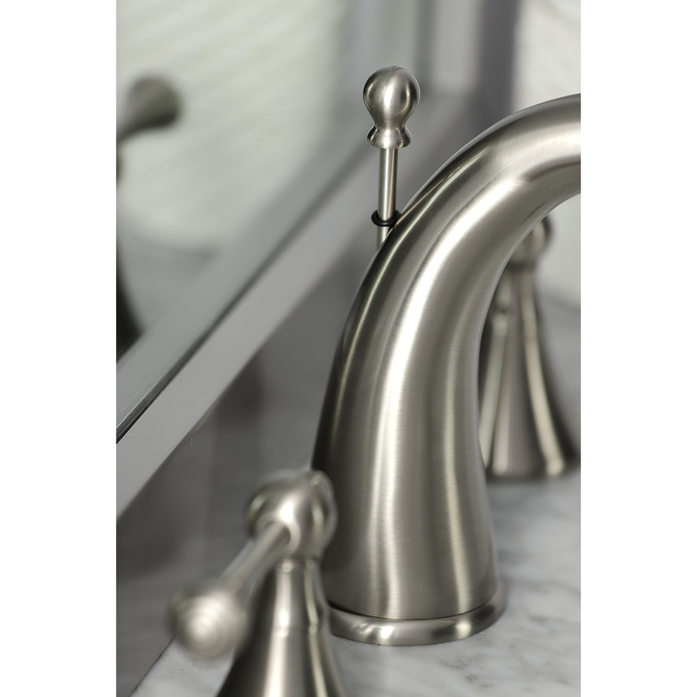 Elements of Design ES2978BL Widespread Bathroom Faucet with Brass Pop-Up, Brushed Nickel
