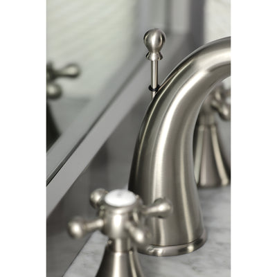 Elements of Design ES2978BX Widespread Bathroom Faucet with Brass Pop-Up, Brushed Nickel