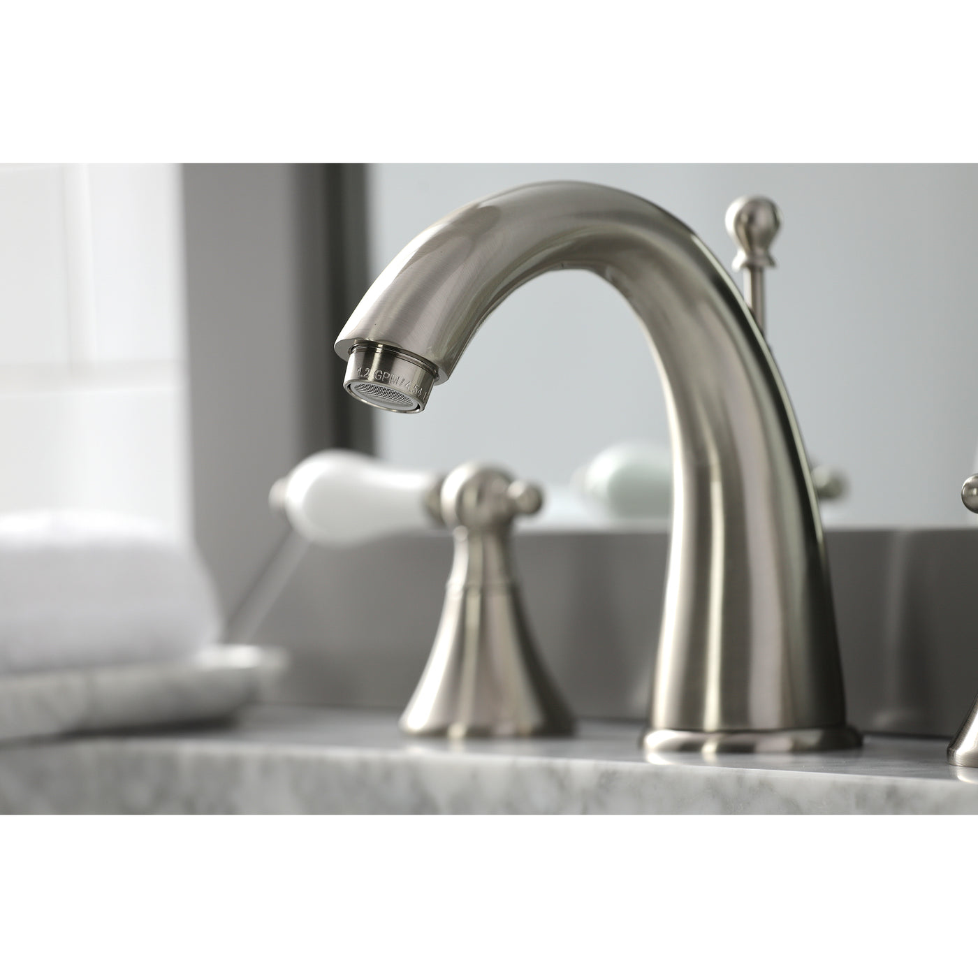 Elements of Design ES2978PL Widespread Bathroom Faucet with Brass Pop-Up, Brushed Nickel