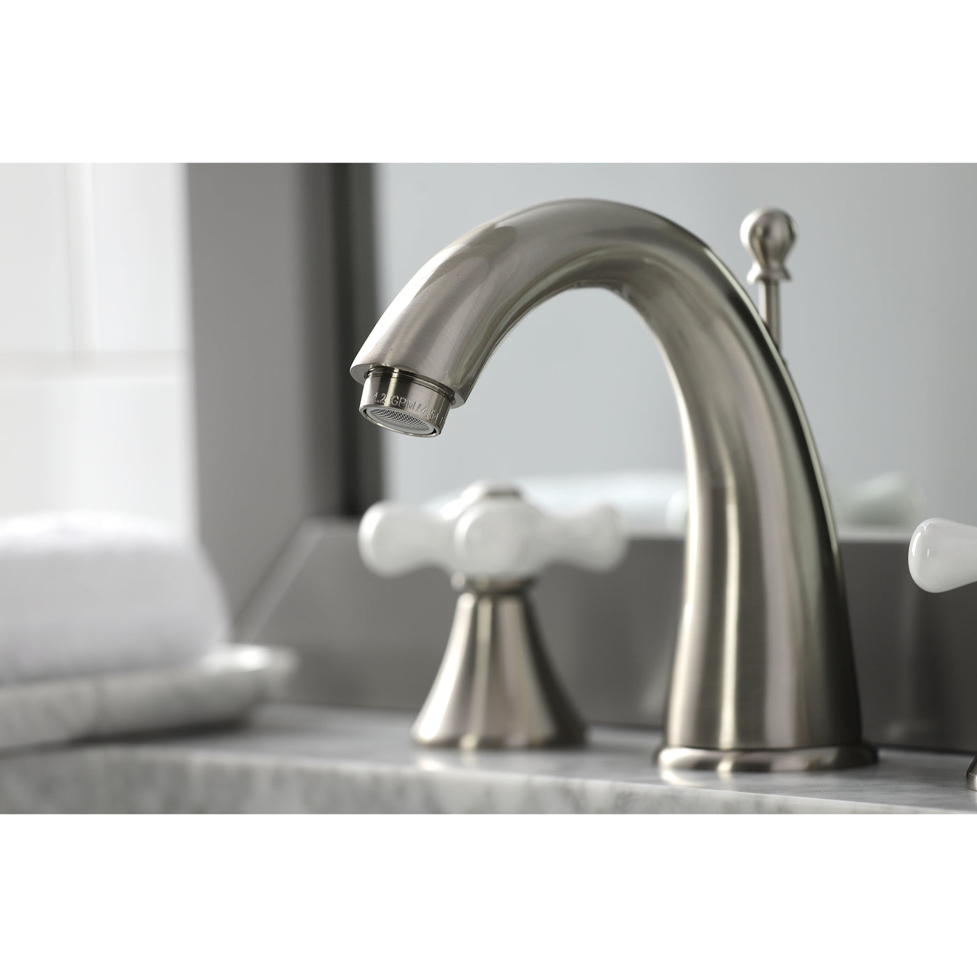 Elements of Design ES2978PX Widespread Bathroom Faucet with Brass Pop-Up, Brushed Nickel