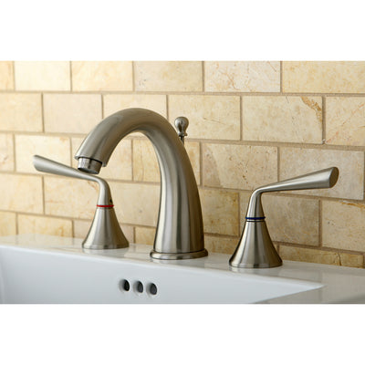 Elements of Design ES2978ZL Widespread Bathroom Faucet with Brass Pop-Up, Brushed Nickel