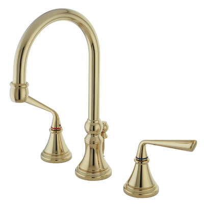 Elements of Design ES2982ZL Widespread Bathroom Faucet with Brass Pop-Up, Polished Brass