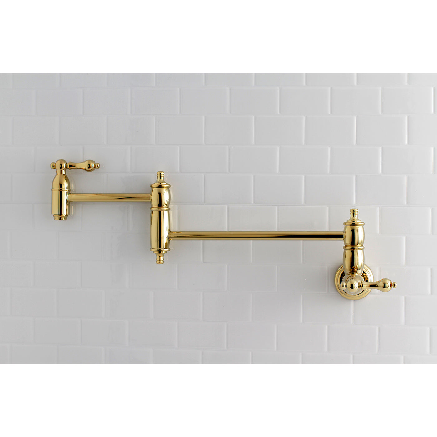 Elements of Design ES3102AL Wall Mount Pot Filler Kitchen Faucet, Polished Brass