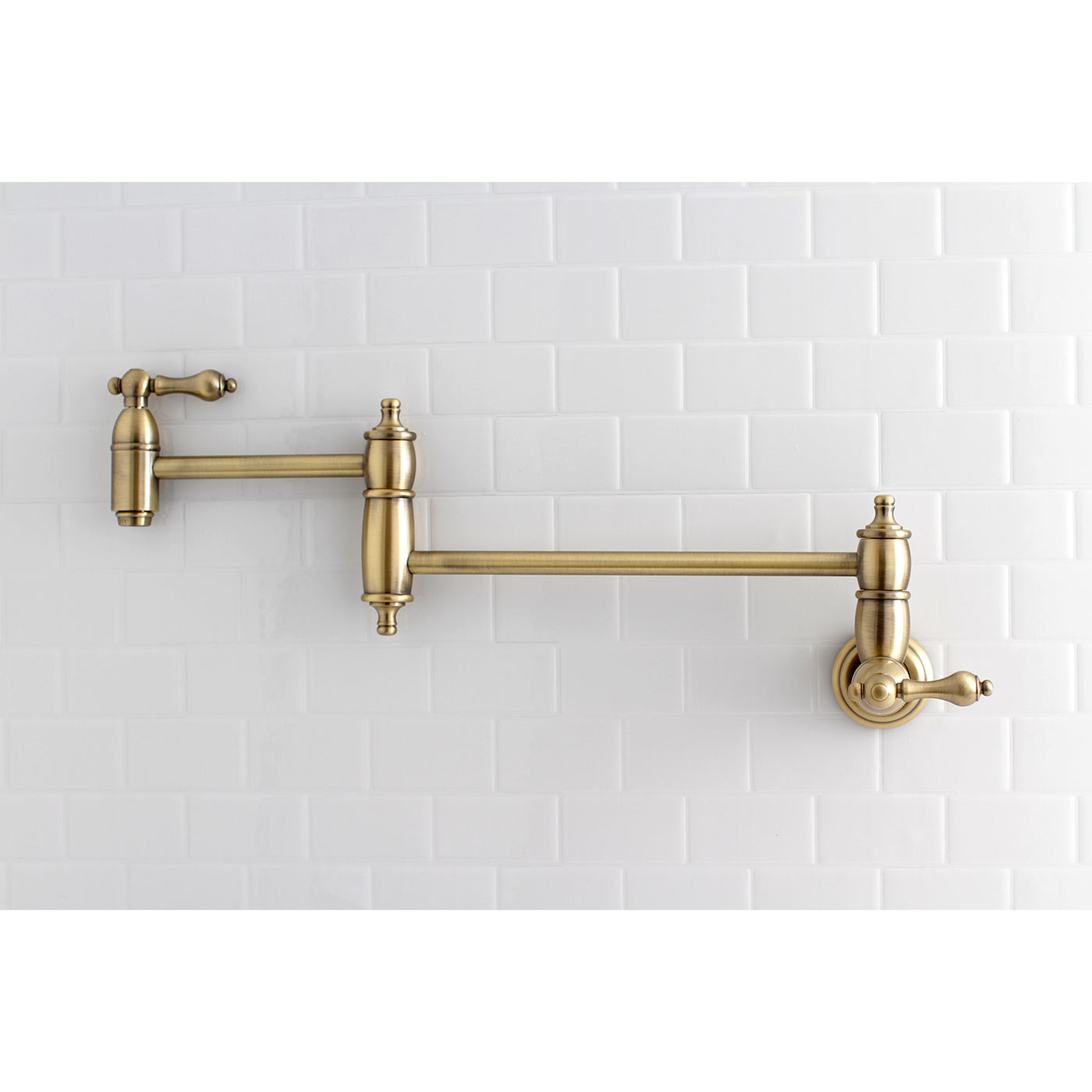 Elements of Design ES3103AL Wall Mount Pot Filler Kitchen Faucet, Antique Brass