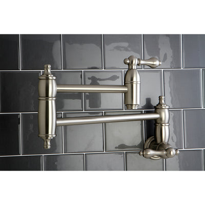 Elements of Design ES3108AL Wall Mount Pot Filler Kitchen Faucet, Brushed Nickel