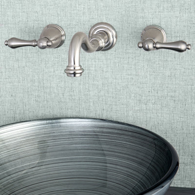 Elements of Design ES3128AL 2-Handle Wall Mount Bathroom Faucet, Brushed Nickel