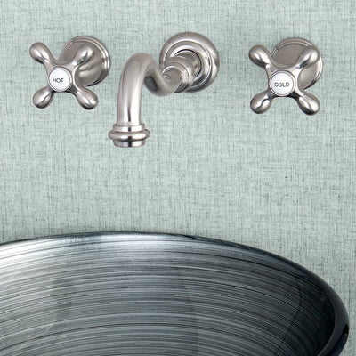 Elements of Design ES3128AX 2-Handle Wall Mount Bathroom Faucet, Brushed Nickel