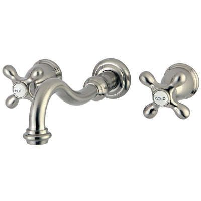 Elements of Design ES3128AX 2-Handle Wall Mount Bathroom Faucet, Brushed Nickel