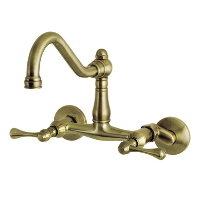 Elements of Design ES3223BL 6-Inch Adjustable Center Wall Mount Kitchen Faucet, Antique Brass