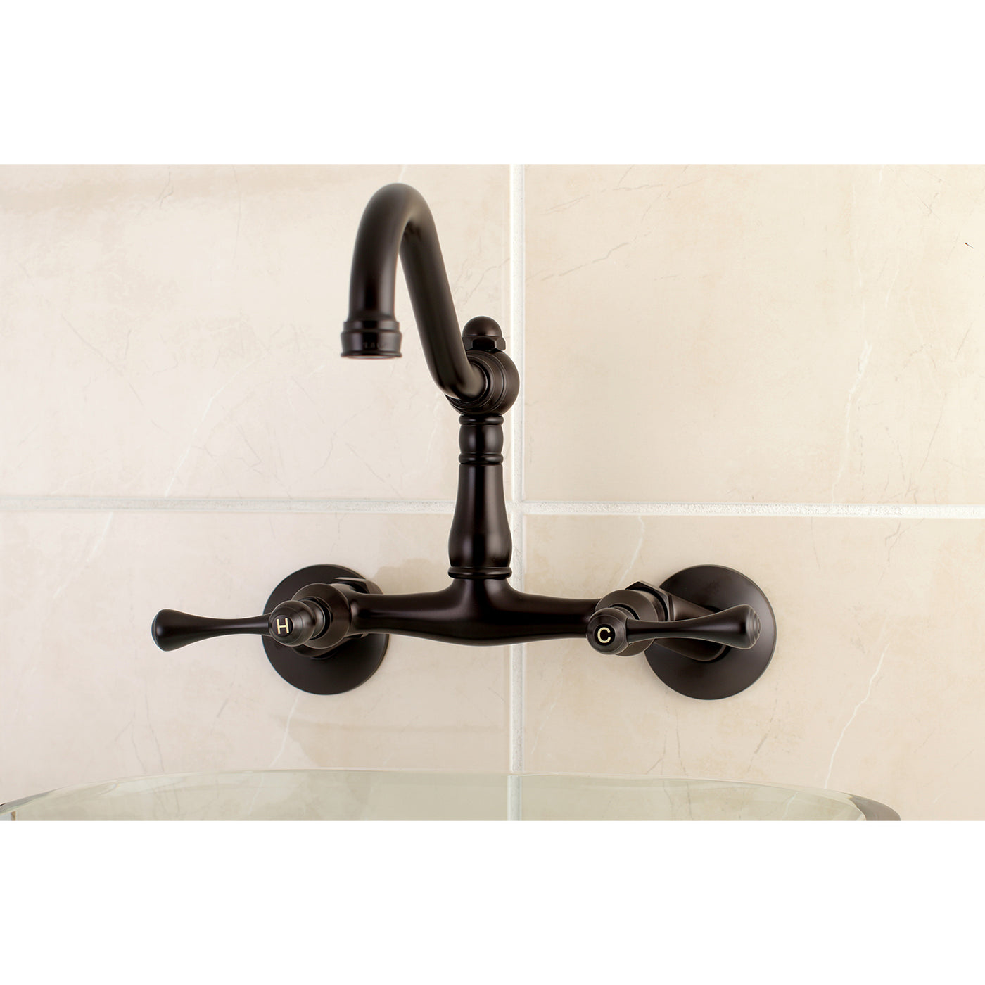 Elements of Design ES3225BL 6-Inch Adjustable Center Wall Mount Kitchen Faucet, Oil Rubbed Bronze