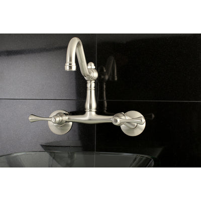 Elements of Design ES3228BL 6-Inch Adjustable Center Wall Mount Kitchen Faucet, Brushed Nickel