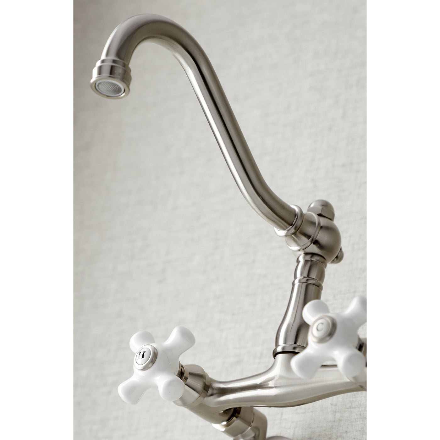 Elements of Design ES3228PX 6-Inch Adjustable Center Wall Mount Kitchen Faucet, Brushed Nickel