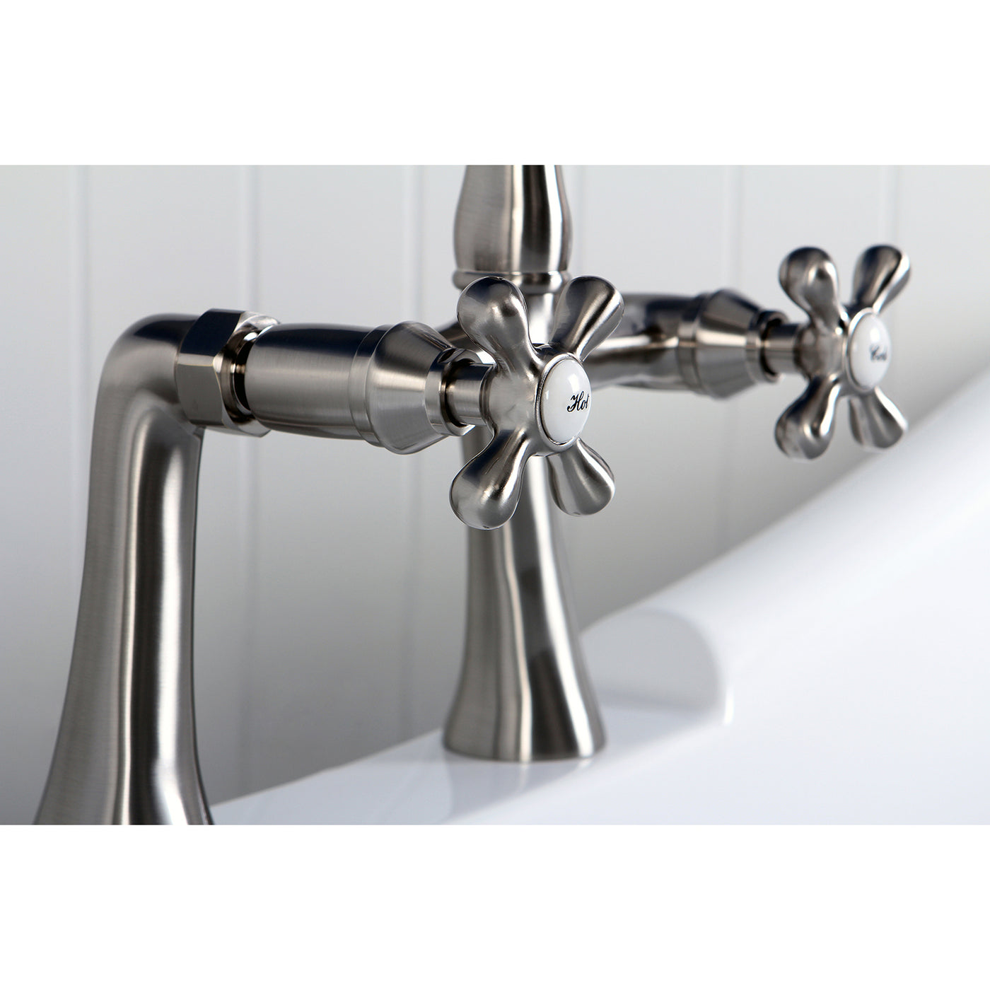 Elements of Design ES3238AX 7-Inch Center Deck Mount Clawfoot Tub Faucet, Brushed Nickel