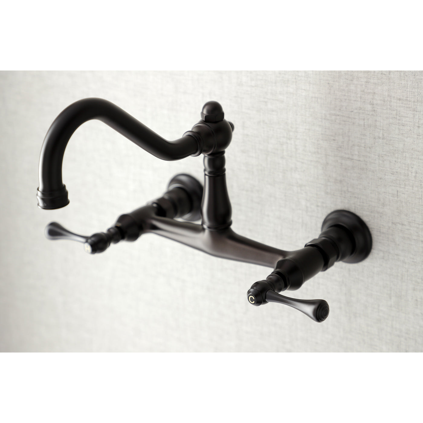 Elements of Design ES3245BL 8-Inch Center Wall Mount Bathroom Faucet, Oil Rubbed Bronze