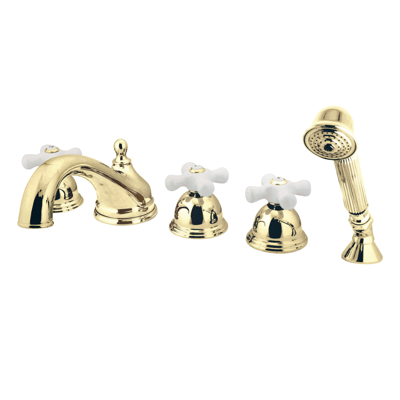 Elements of Design ES33525PX Roman Tub Faucet with Hand Shower, Polished Brass