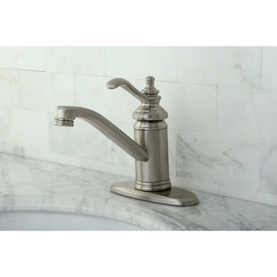 Elements of Design ES3408TL Single-Handle Bathroom Faucet with Push Pop-Up, Brushed Nickel