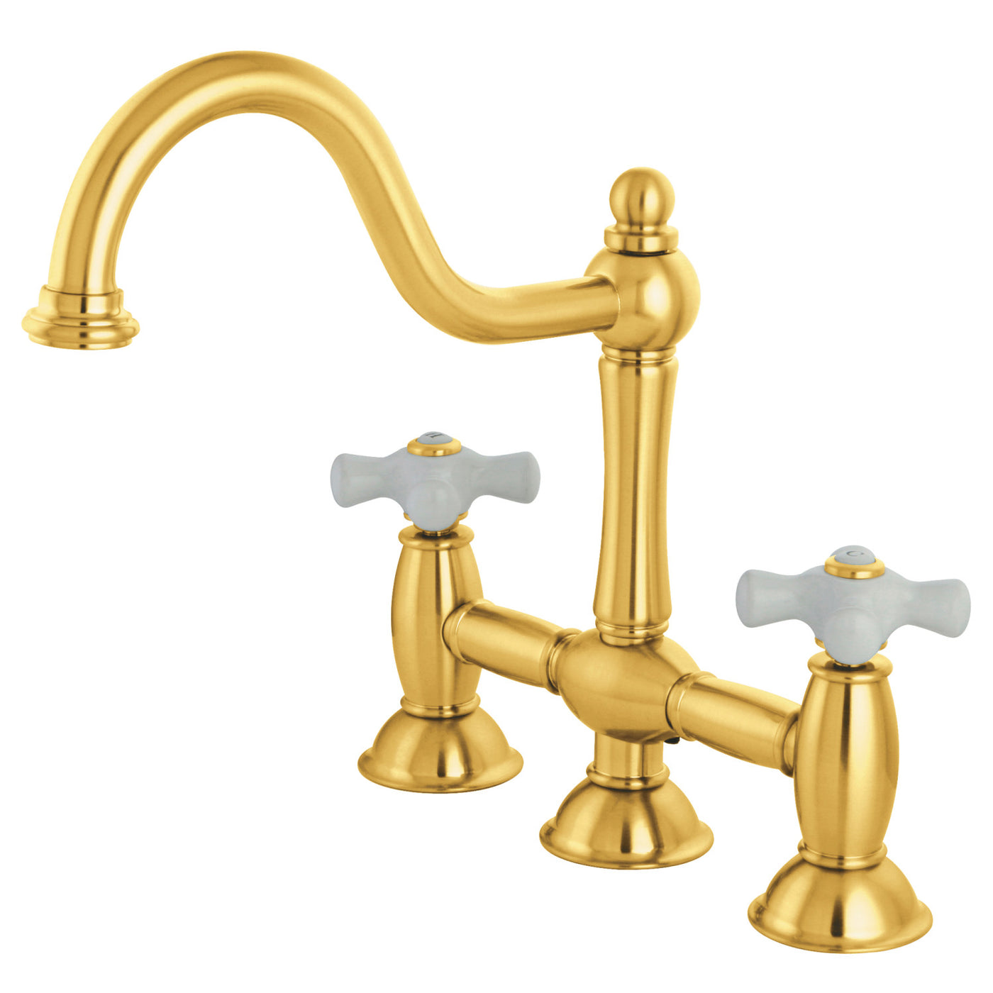Elements of Design ES3782PX Bridge Kitchen Faucet, Polished Brass