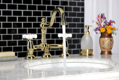 Elements of Design ES3912PX Bridge Bathroom Faucet, Polished Brass