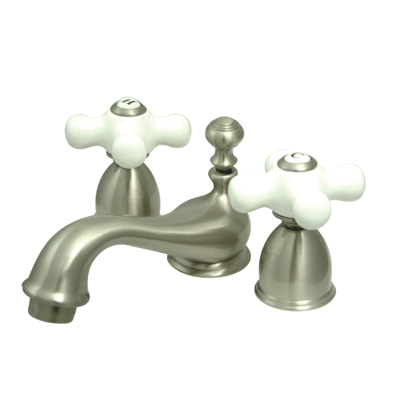 Elements of Design ES3958PX Mini-Widespread Bathroom Faucet with Brass Pop-Up, Brushed Nickel