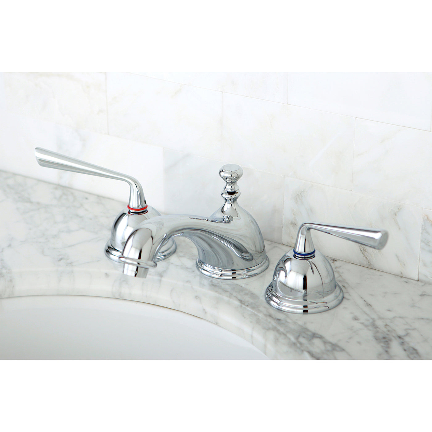 Elements of Design ES3961ZL Widespread Bathroom Faucet with Brass Pop-Up, Polished Chrome