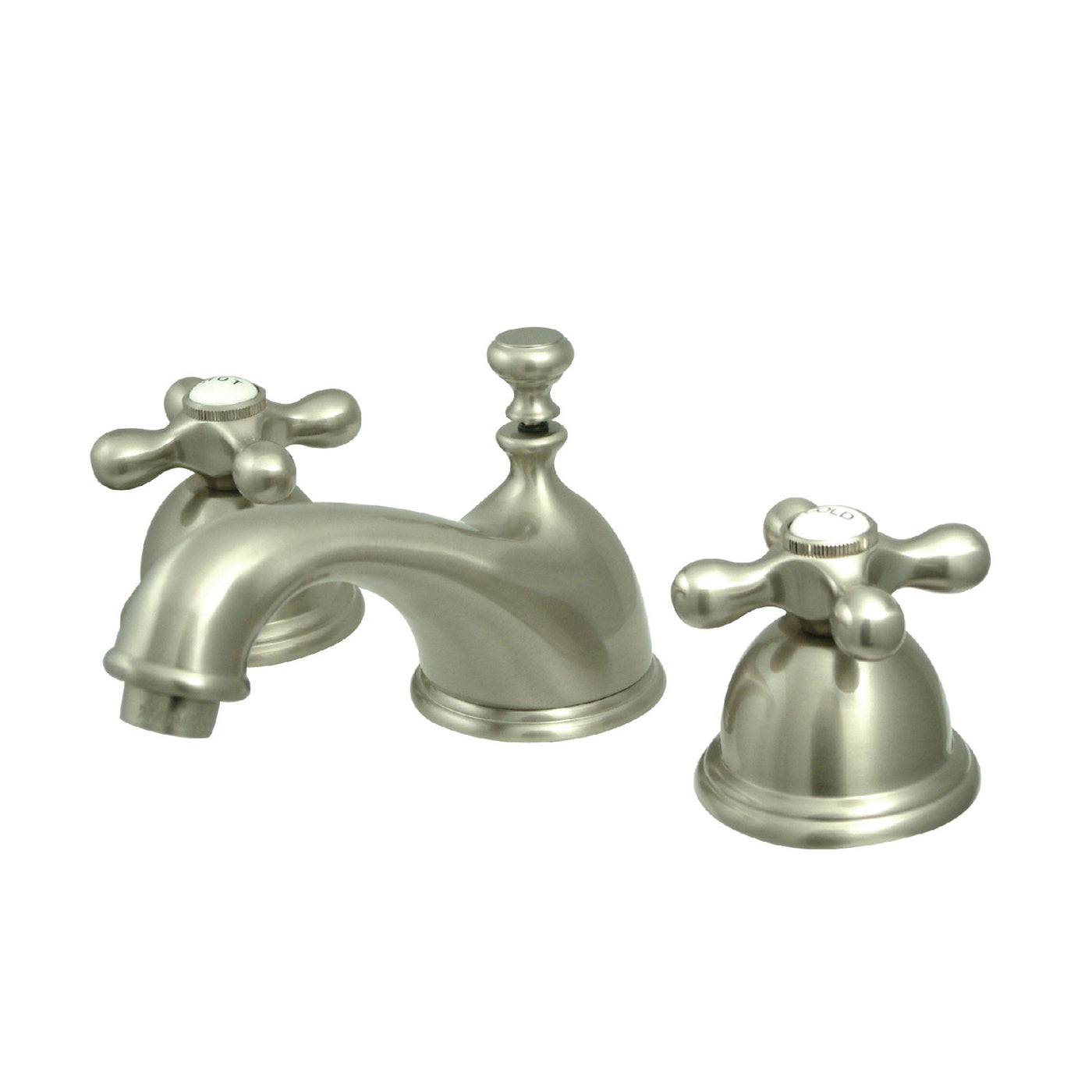 Elements of Design ES3968AX Widespread Bathroom Faucet with Brass Pop-Up, Brushed Nickel