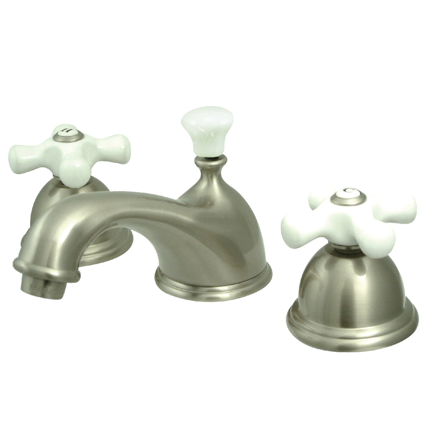Elements of Design ES3968PX Widespread Bathroom Faucet with Brass Pop-Up, Brushed Nickel