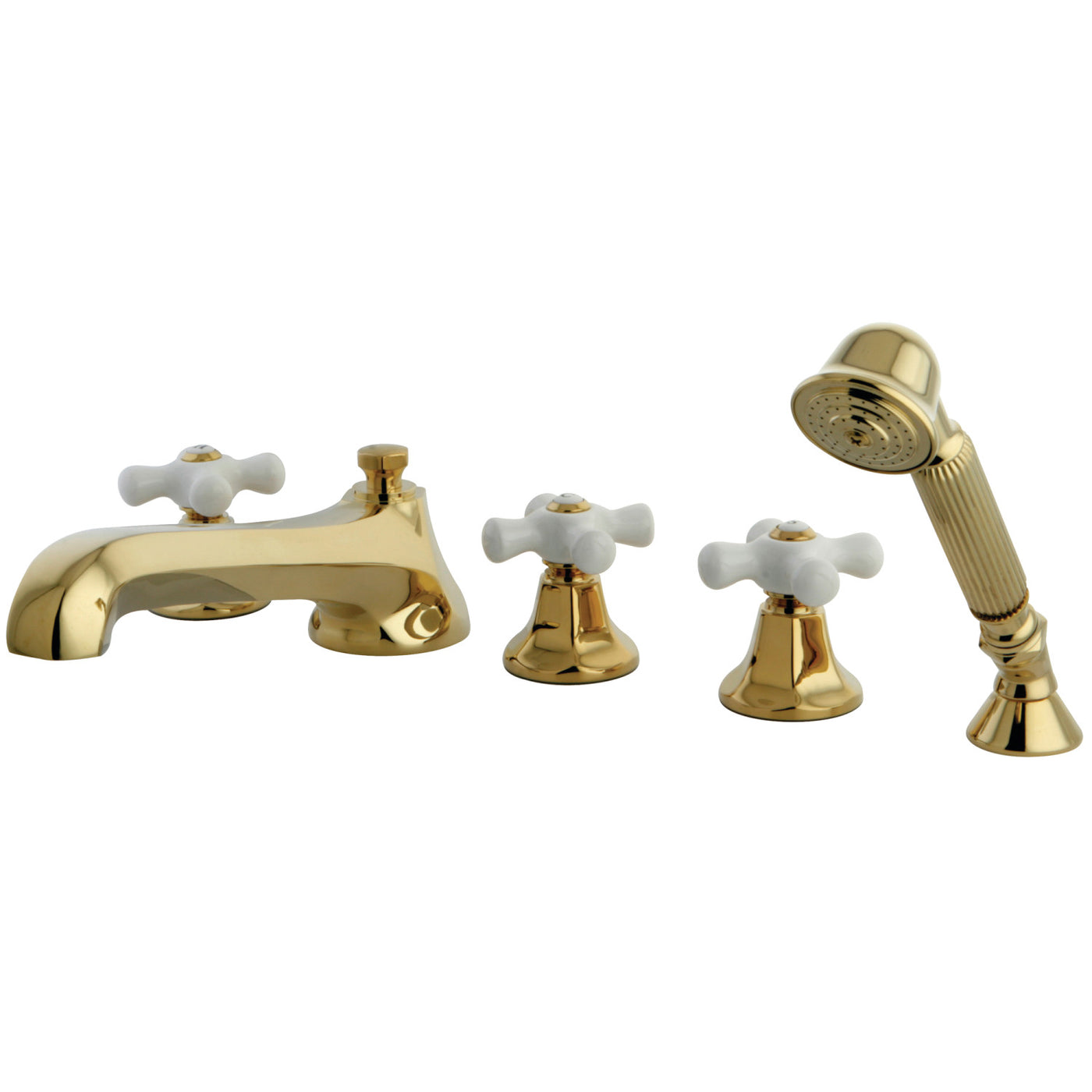 Elements of Design ES43025PX Roman Tub Faucet with Hand Shower, Polished Brass