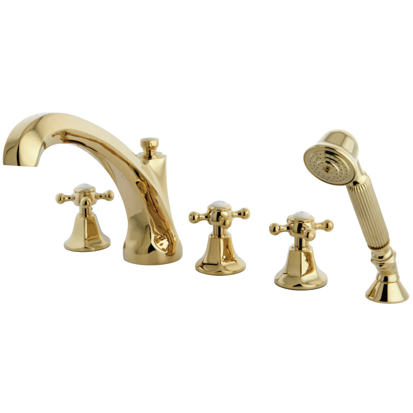 Elements of Design ES43225BX Roman Tub Faucet with Hand Shower, Polished Brass