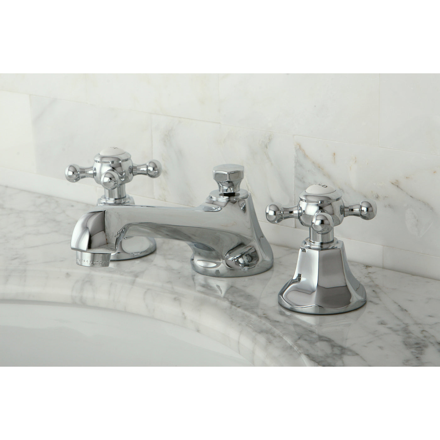 Elements of Design ES4461BX Widespread Bathroom Faucet with Brass Pop-Up, Polished Chrome