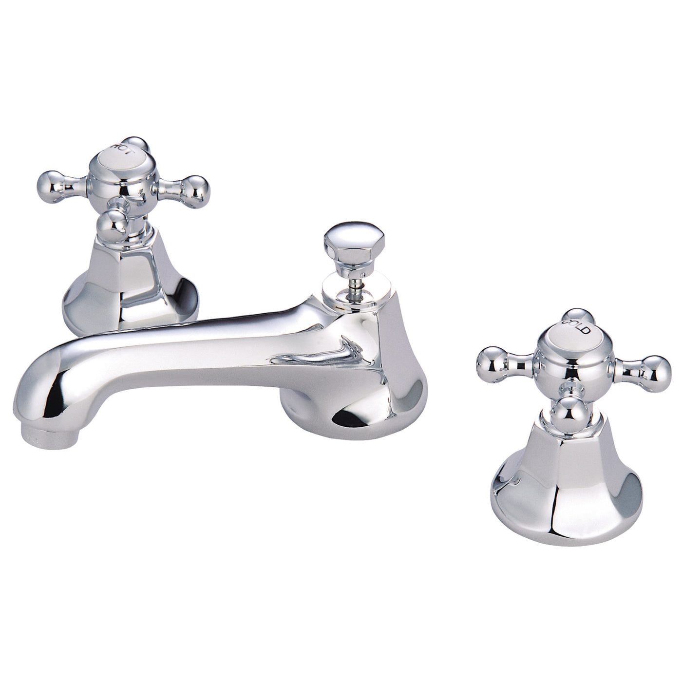 Elements of Design ES4461BX Widespread Bathroom Faucet with Brass Pop-Up, Polished Chrome