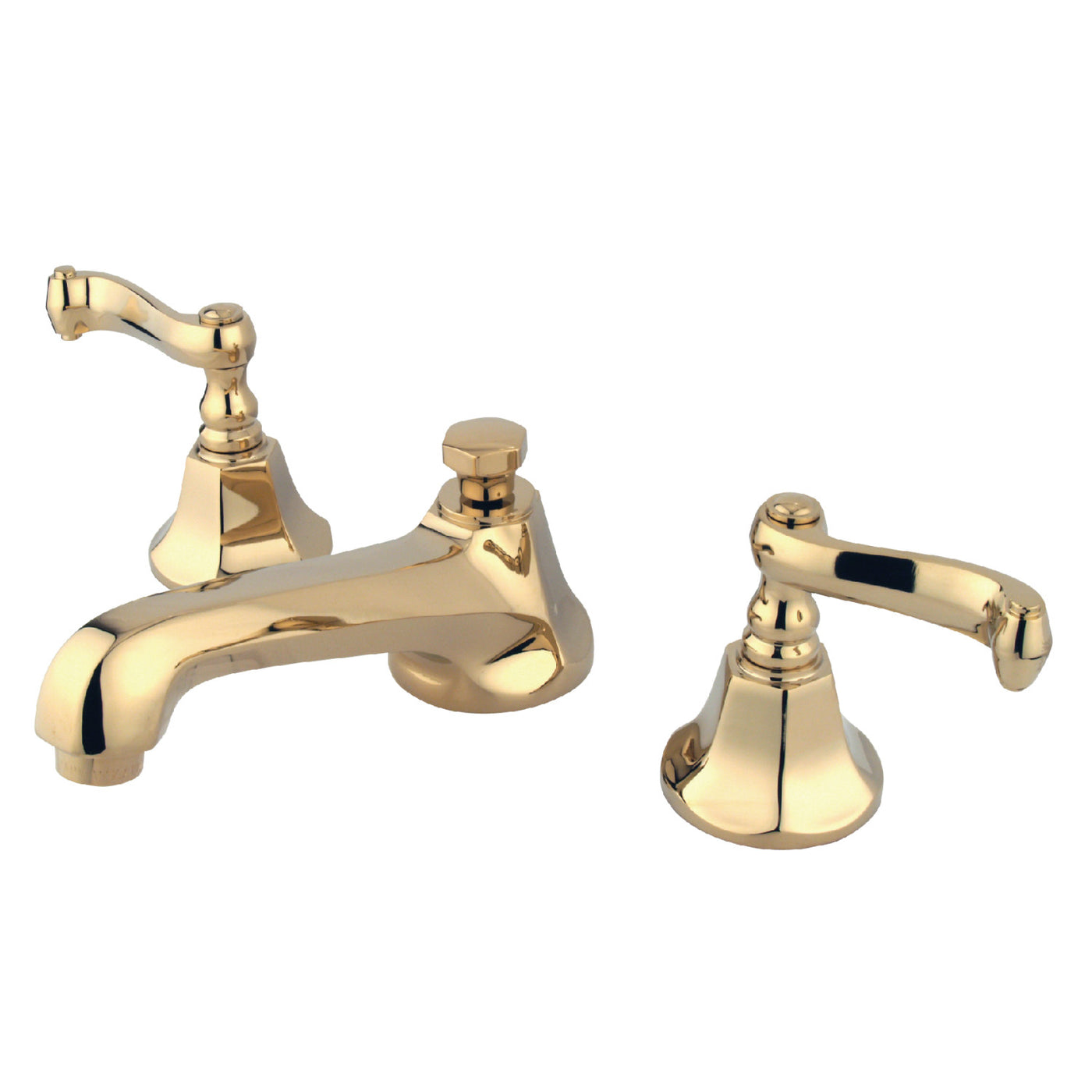 Elements of Design ES4462FL Widespread Bathroom Faucet with Brass Pop-Up, Polished Brass