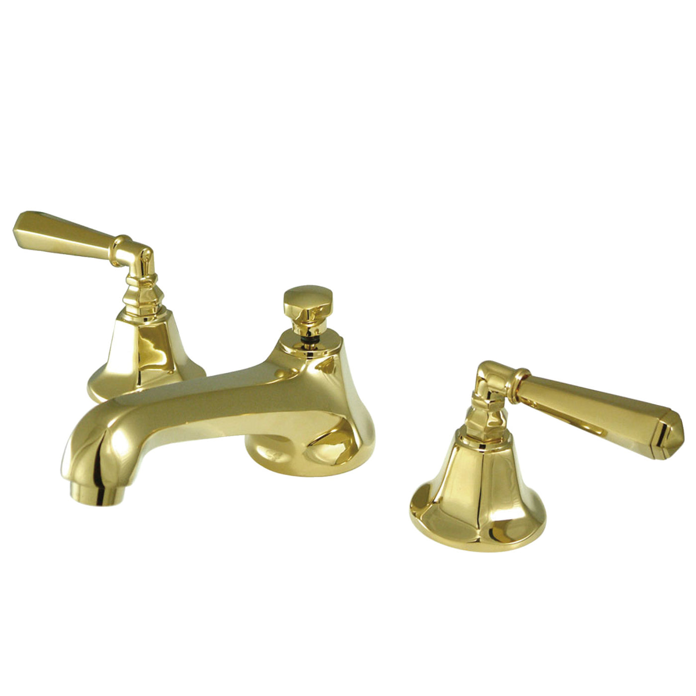 Elements of Design ES4462HL Widespread Bathroom Faucet with Brass Pop-Up, Polished Brass