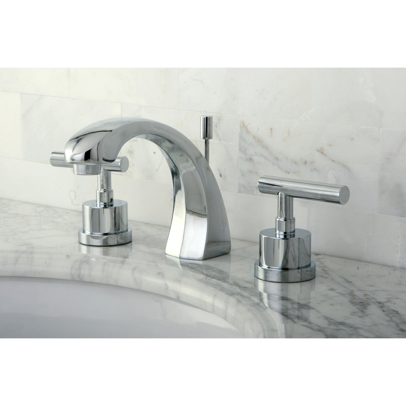 Elements of Design ES4981CML Widespread Bathroom Faucet with Brass Pop-Up, Polished Chrome