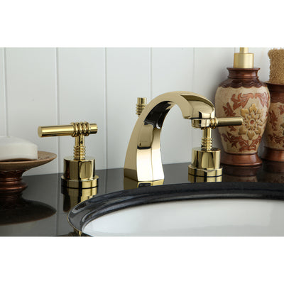 Elements of Design ES4982ML Widespread Bathroom Faucet with Brass Pop-Up, Polished Brass