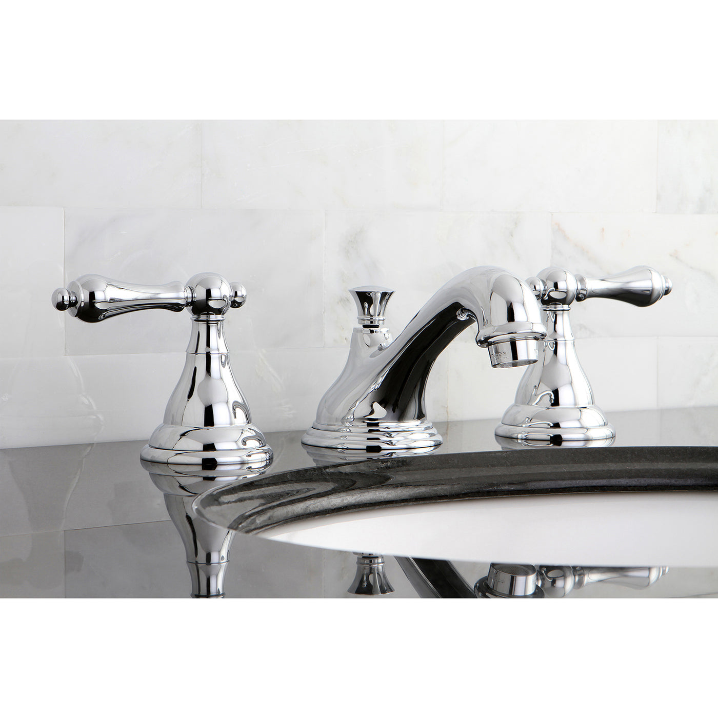 Elements of Design ES5561AL Widespread Bathroom Faucet with Brass Pop-Up, Polished Chrome