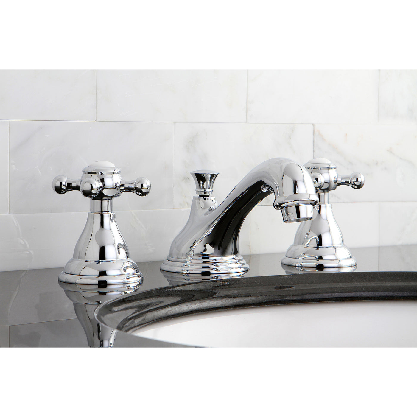 Elements of Design ES5561BX Widespread Bathroom Faucet with Brass Pop-Up, Polished Chrome