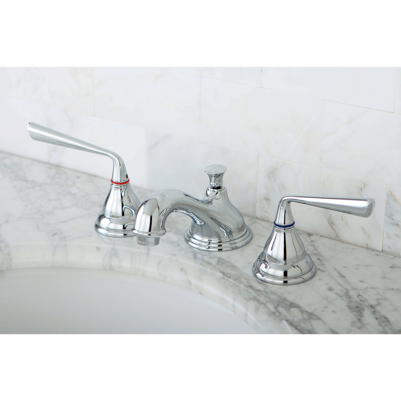 Elements of Design ES5561ZL Widespread Bathroom Faucet with Brass Pop-Up, Polished Chrome